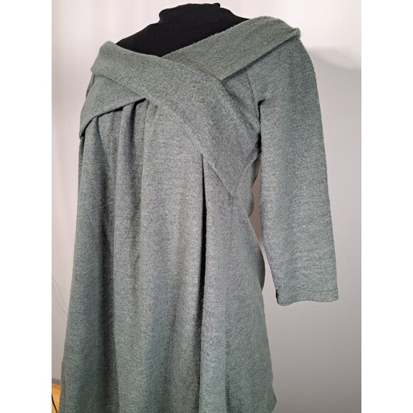 Beeson River Green Sweater Crisscross Top Long Sleeve Women's Size M Made in USA - Picture 2 of 10